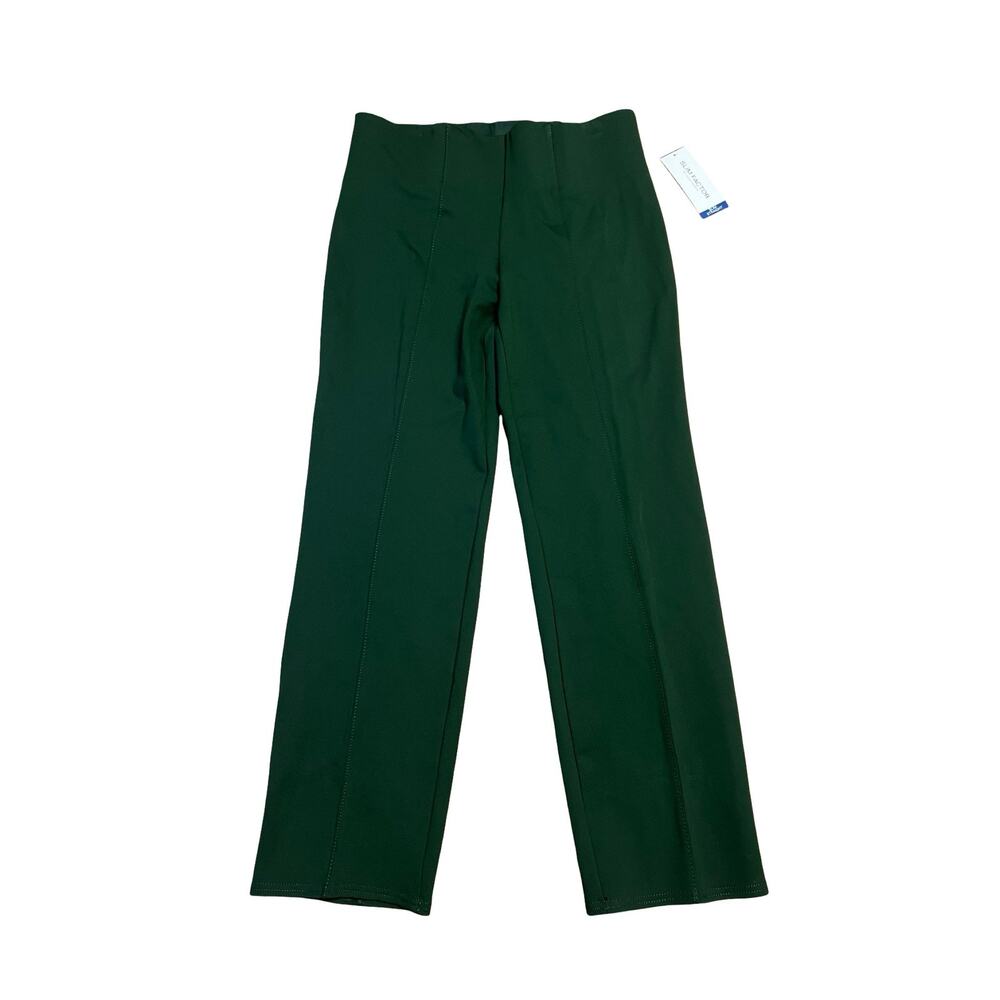 Slim Factor Investments Womens Pull On Pants L Green Slim Straight Stretch NWT